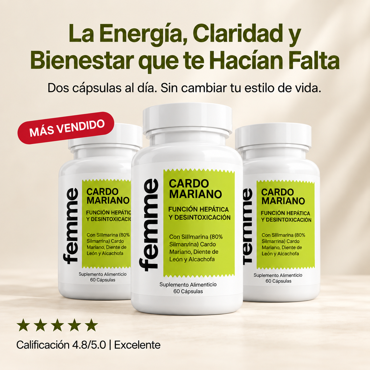 Femme - Apoyo Hepático y Detox con Cardo Mariano