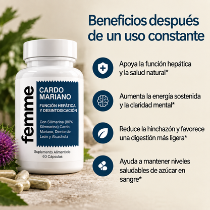 femme - Cardo Mariano para Apoyo Hepático y Detox